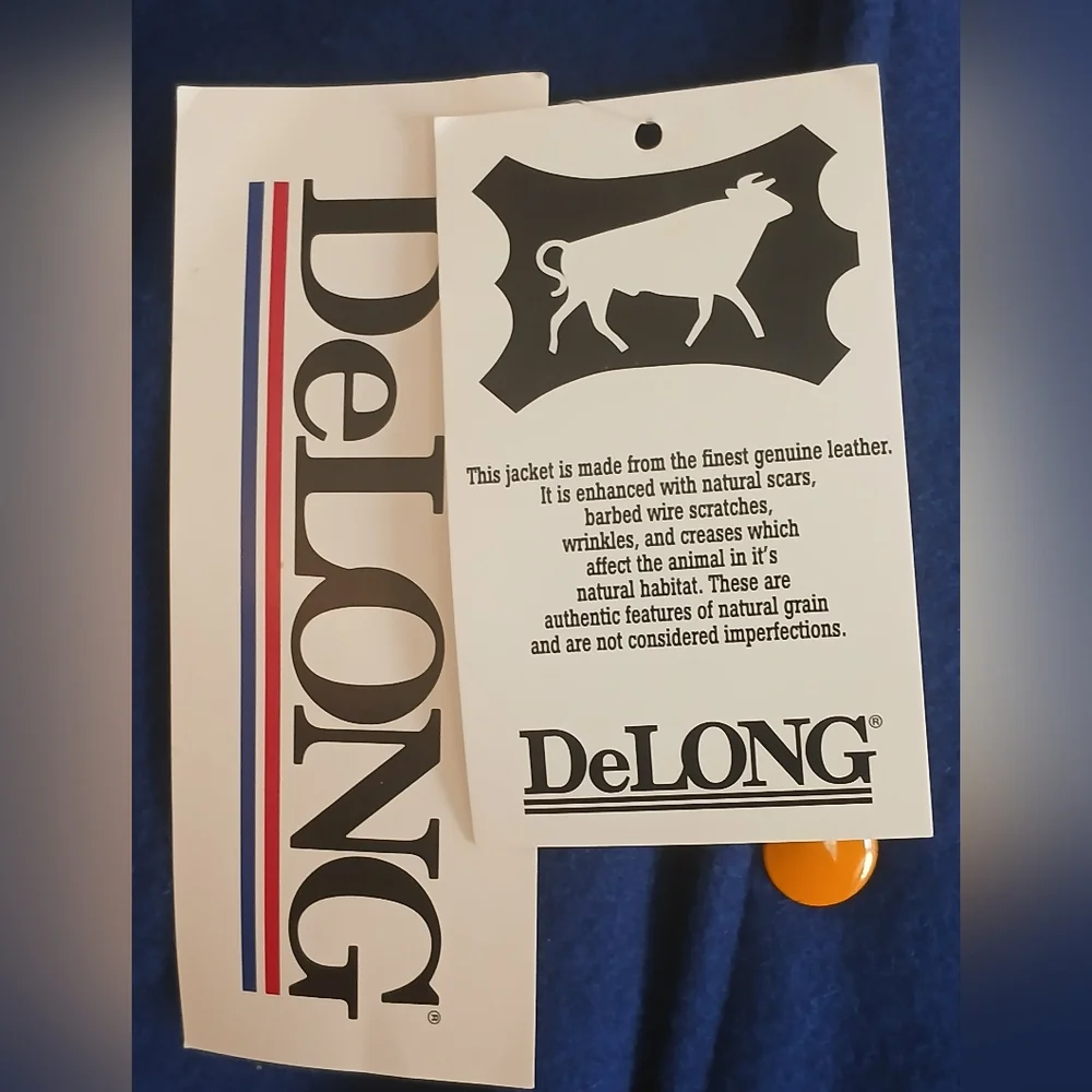 DeLong Blue and Cream Men's Varsity Jacket. (Size XL) NWT - Picture 7 of 10